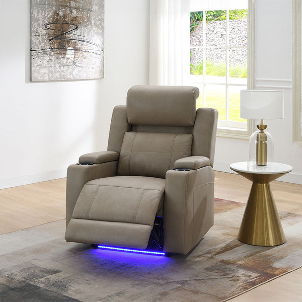 Lugo Power Motion Recliner With Cup Holder Camel