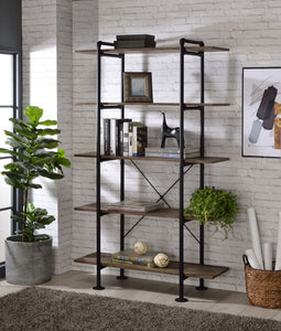 Nefo - Bookshelf - Rustic Oak & Black Finish