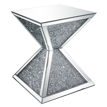 Noralie - End Table With Faux Diamonds - Mirrored