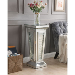 Nysa - Pedestal Stand - Mirrored & Faux Crystals - 36"