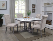 Yabeina - Dining Table - Marble Top & Gray Oak Finish - 30"