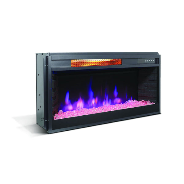 28" Crystal Fireplace Insert Black