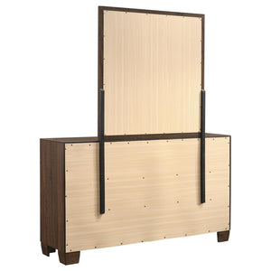 Brandon - 6-drawer Dresser With Mirror - Medium Warm Brown