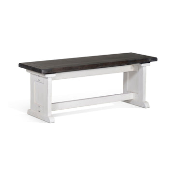 Carriage House - Wood Side Bench - Cottage White / Europen Dark