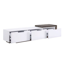 Orion - TV Stand - White High Gloss & Rustic Oak
