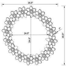 Cordelia - Round Floral Frame Wall Mirror - Silver