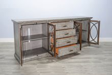Homestead Hills - Media Console Long - Tobacco Leaf / Alpine Gray