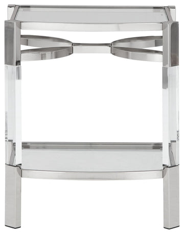 Chaseton - Accent Table - Clear / Silver Finish