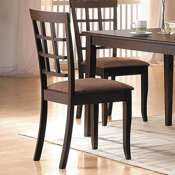 Cardiff - 18" Side Chair (Set of 2) - Dark Brown Microfiber & Espresso