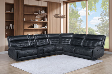 Warner - 3 Piece Manual Sectional - Black