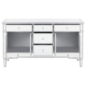 Duchess - 5-Drawer Mirrored Storage Accent Cabinet - Silver