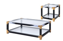 Lafty - End Table - Clear Glass & White Brushed