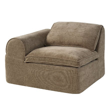 Almano - Modular Left Facing Arm Chair - Light Brown Chenille