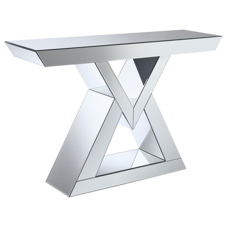 Cerecita - Console Table With Triangle Base - Clear Mirror