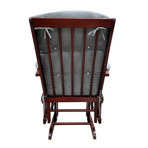 Adeliza - Glider Chair & Ottoman - Gray Microfiber & Cherry