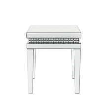 Lotus - 20" End Table - Mirrored & Faux Ice Cube Crystals