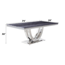 Cambrie - Dining Table With Engineered Stone Top - Engineered Stone Top & Mirrored Silver