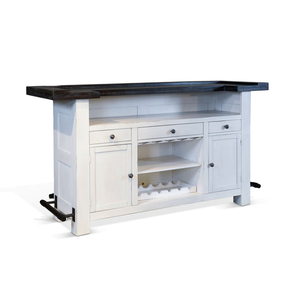 Carriage House Farmhouse Wood Home Bar Cottage White / Europen Dark