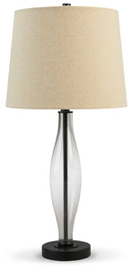 Travisburg - Clear / Black - Glass Table Lamp (Set of 2)