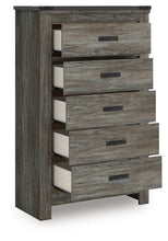 Frandern - Gray - Five Drawer Chest