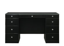 Avery - Vanity Desk With Glass Top And LED Mirror - Black