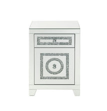 Noralie - 26"H Accent Table With Storage Drawers - Mirrored & Faux Diamonds