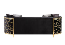 Fergal - Sofa - Black Velvet & Gold Finish