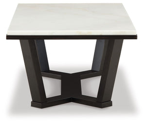 Fostead - White / Espresso - Rectangular Cocktail Table