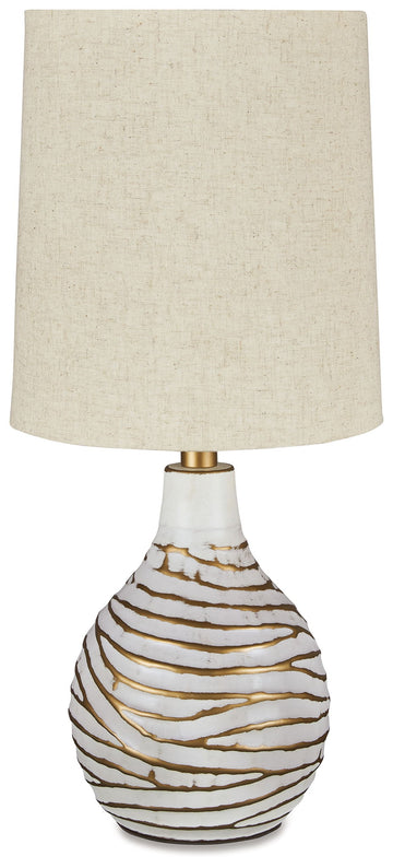 Aleela - Metal Table Lamp  - White / Gold Finish