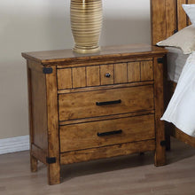 Brenner - 3-Drawer Nightstand - Rustic Honey