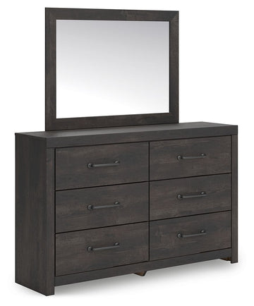 Hollivern - Dresser And Mirror - Dark Gray