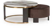 Jazmore - Brown / Brass Finish - Nesting Cocktail Tables (Set of 2)