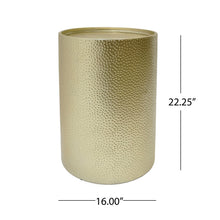 Modern Round Accent Table With Hammered Surface