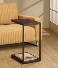 Jose - C-Shaped Sofa Side Table - Cappuccino High Gloss