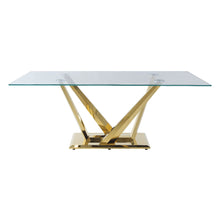 Barnard - Dining Table - Clear Glass & Mirrored Gold Finish
