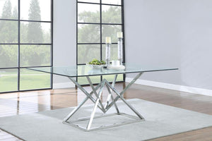 Beaufort - Rectangular Glass Top Dining Table - Chrome