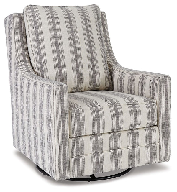 Kambria Swivel Glider Accent Chair Ivory / Black