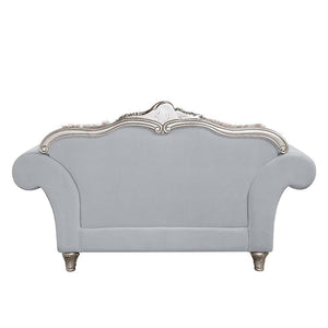 Pelumi - Loveseat - Light Gray Linen & Platinum - Finish