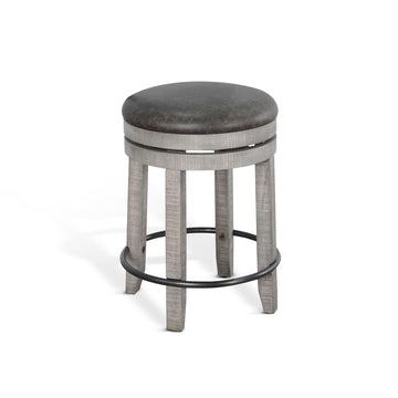Alpine - Counter Swivel Stool, Cushion Seat (Set of 2) - Gray