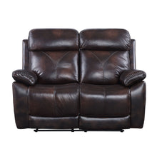 Perfiel - Loveseat - 2 Tone Dark Brown Top Grain Leather