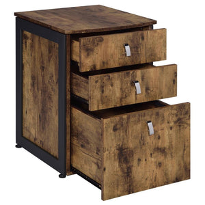 Estrella - 3-Drawer Home Office File Cabinet - Rustic Nutmeg