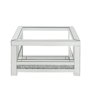 Noralie - Coffee Table With Glass Top - Mirrored - Wood - 18"