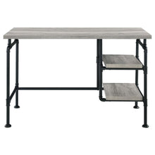 Delray - 2-Tier Open Shelving Writing Desk - Gray Driftwood And Black