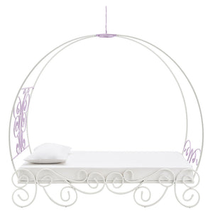 Priya II - Twin Bed With Canopy - White & Purple