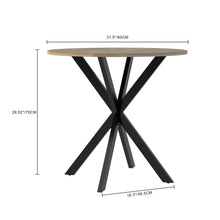 Round Dining Table For 2 - 4 People, Compact Kitchen Or Dining Room - Rustic Brown