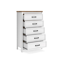 Kerisden - Five Drawer Chest - White / Brown