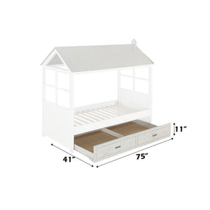 Tree House II - Twin Trundle - Weathered White & Washed Gray