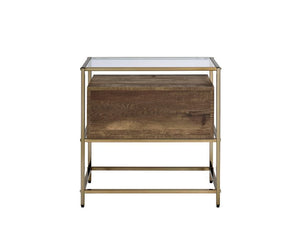 Knave - Accent Table - Walnut & Champagne