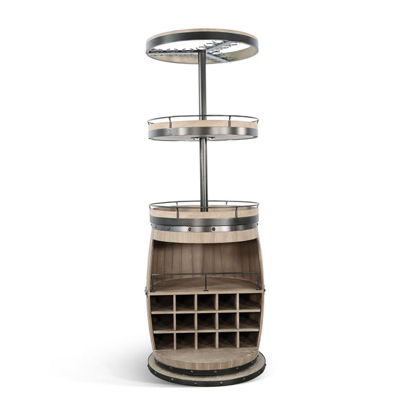 Barrel Bar With Swivel Wheat