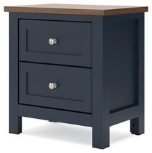 Landocken - Brown / Blue - Two Drawer Night Stand